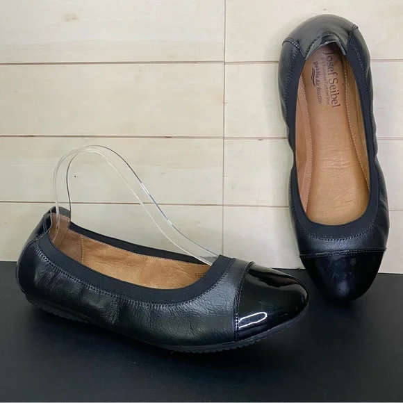 Josef Seibel Pippa Ballet Flats Women's Size 9 Shoes EU40 Black Leather Cap Toe - Picture 11 of 11